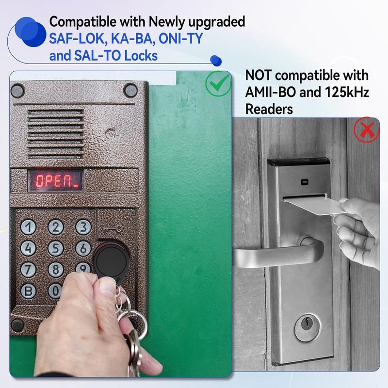 dcvbny 30Pcs Mif-are Ultralight C ULC Key Fob NFC Tag RFID Key Card, 13.56MHz Contactless Ticket IC MF0ICU2,RFID Keychain Compatible with Upgraded SAFLOK, KABA, ONITY & Salto Lock Systems (30 Pack) - Image 4